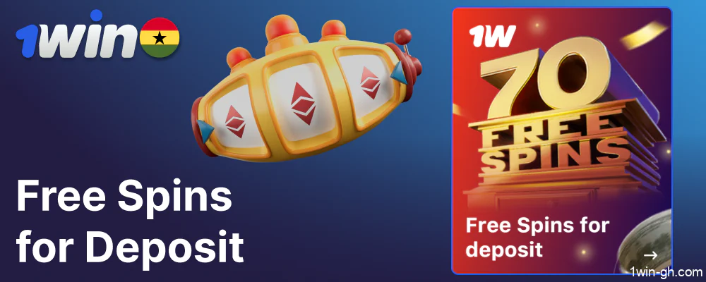 1win free spins for deposit available for players from Ghana
