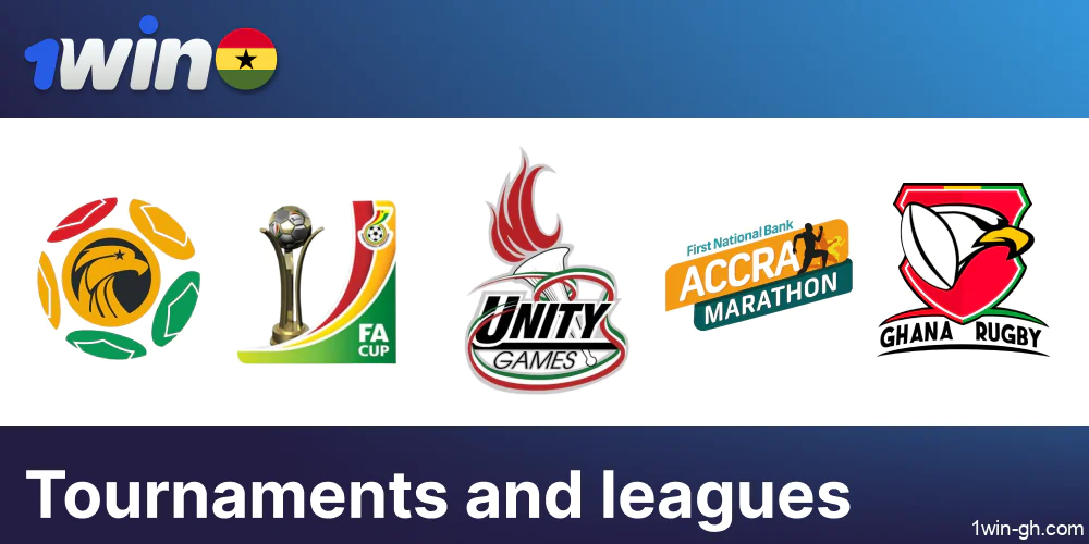 Tournaments and leagues available for betting on 1win Ghana