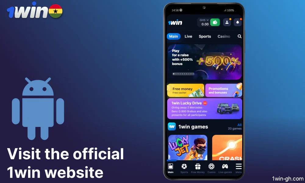 Visit the official 1win website