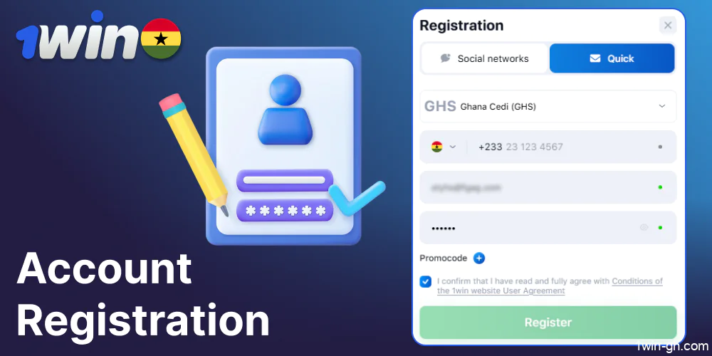 Account registration rules for 1win players from Ghana