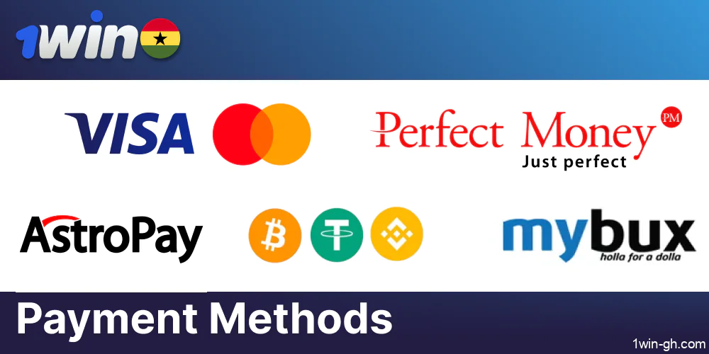 The payment methods available to 1win Lucky Jet players from Ghana