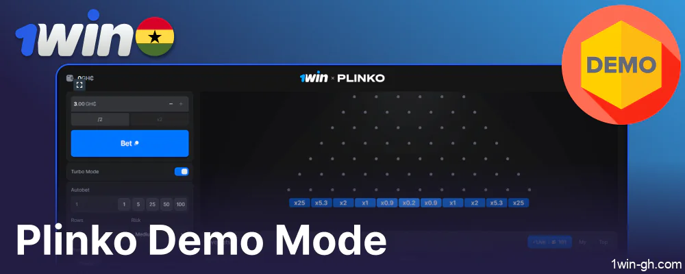 Play 1win Plinko for free in demo mode
